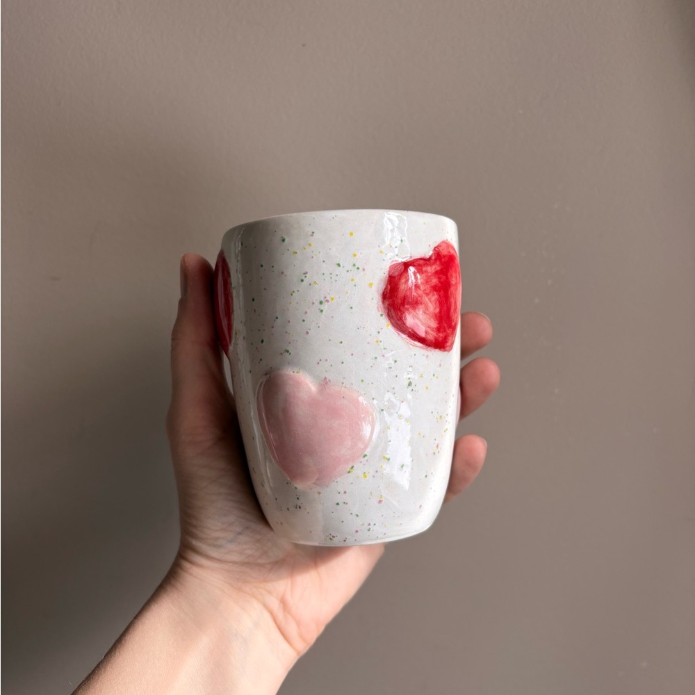 Handmade Ceramic Mug with Heart Design
